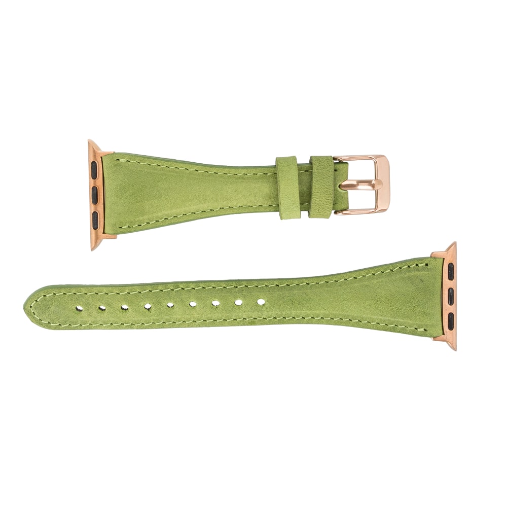 Luxury Green Leather Apple Watch Band for All Series & Sizes - MADUEM - 4