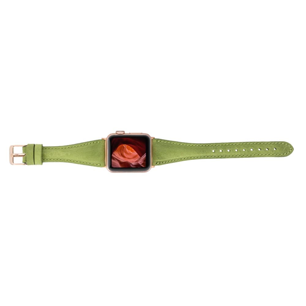 Luxury Green Leather Apple Watch Band for All Series & Sizes - MADUEM - 5