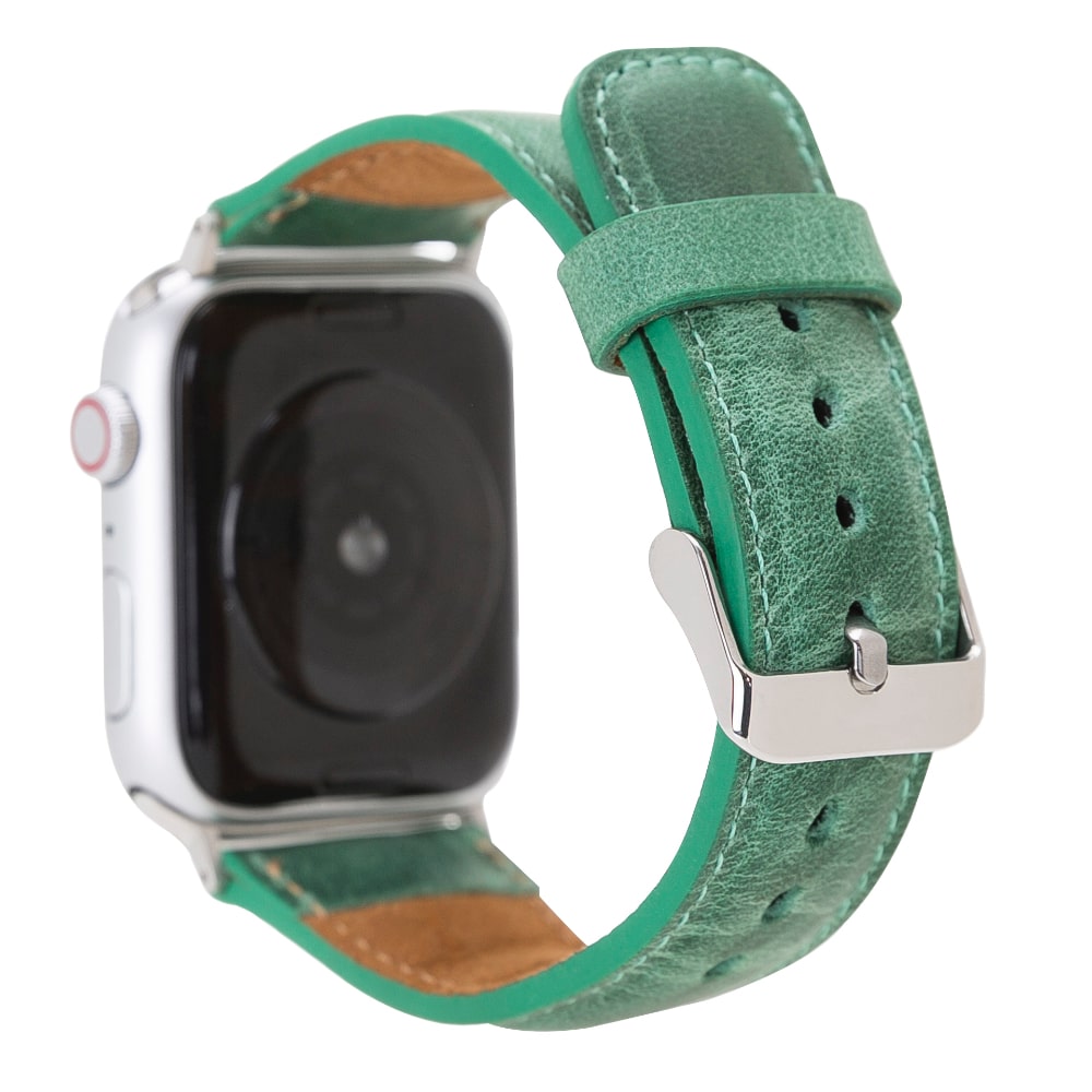 Luxury Mint Green Classic Leather Apple Watch Band for All Series & Sizes - MADUEM - 2