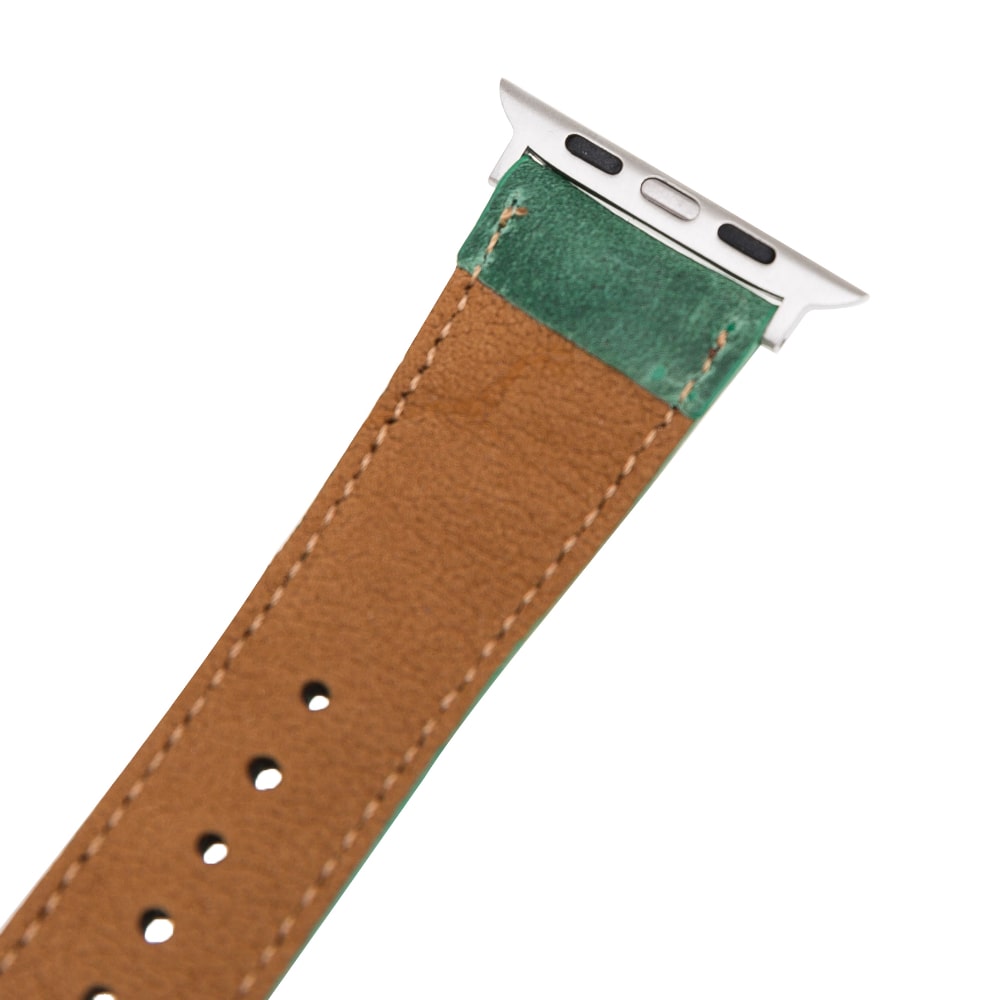 Luxury Mint Green Classic Leather Apple Watch Band for All Series & Sizes - MADUEM - 5