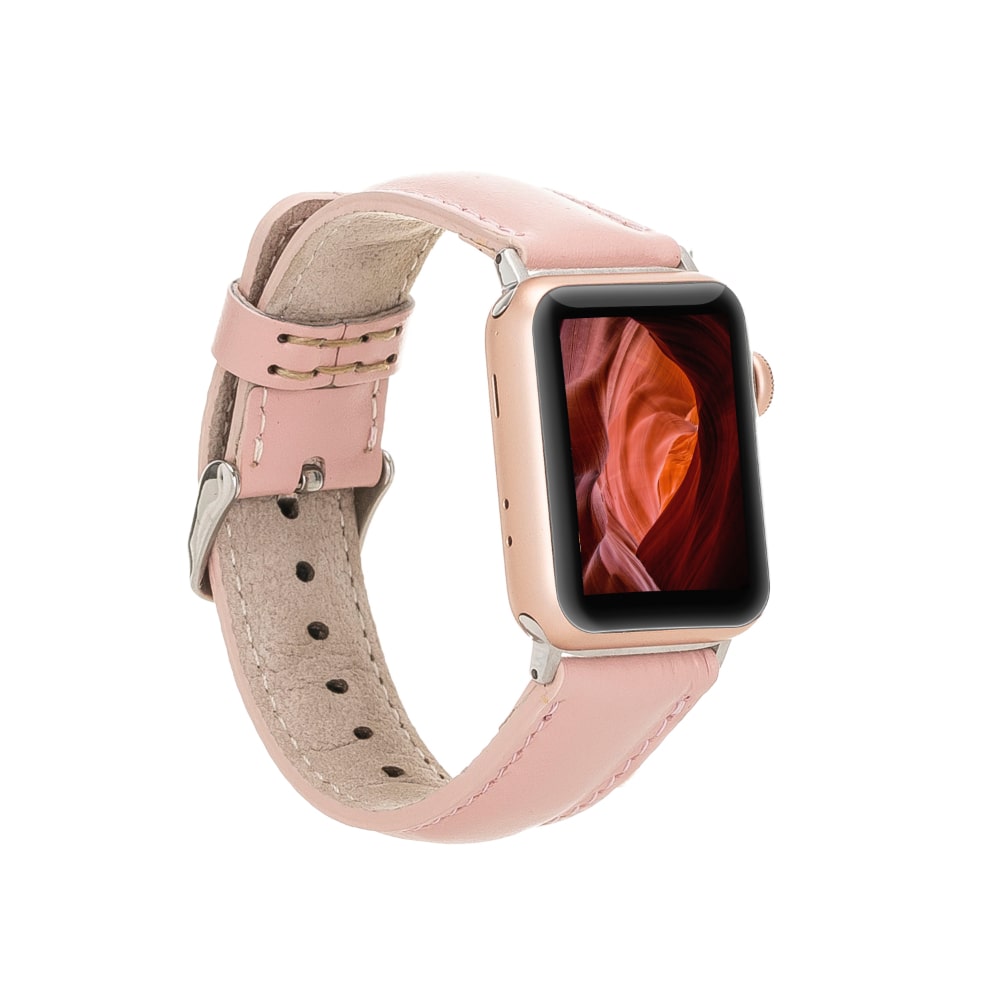 Luxury Nude Pink Classic Leather Apple Watch Band for All Series & Sizes - MADUEM - 1