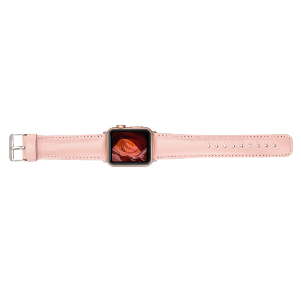 Luxury Nude Pink Classic Leather Apple Watch Band for All Series & Sizes - MADUEM - 5