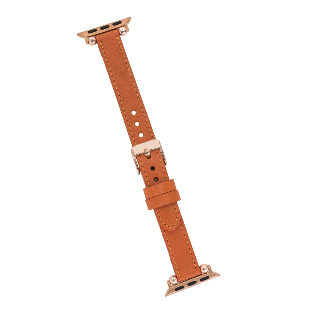 Luxury Orange Skinny Leather Apple Watch Band for All Series & Sizes - MADUEM - 3