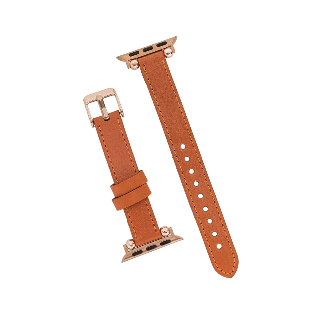 Luxury Orange Skinny Leather Apple Watch Band for All Series & Sizes - MADUEM - 4