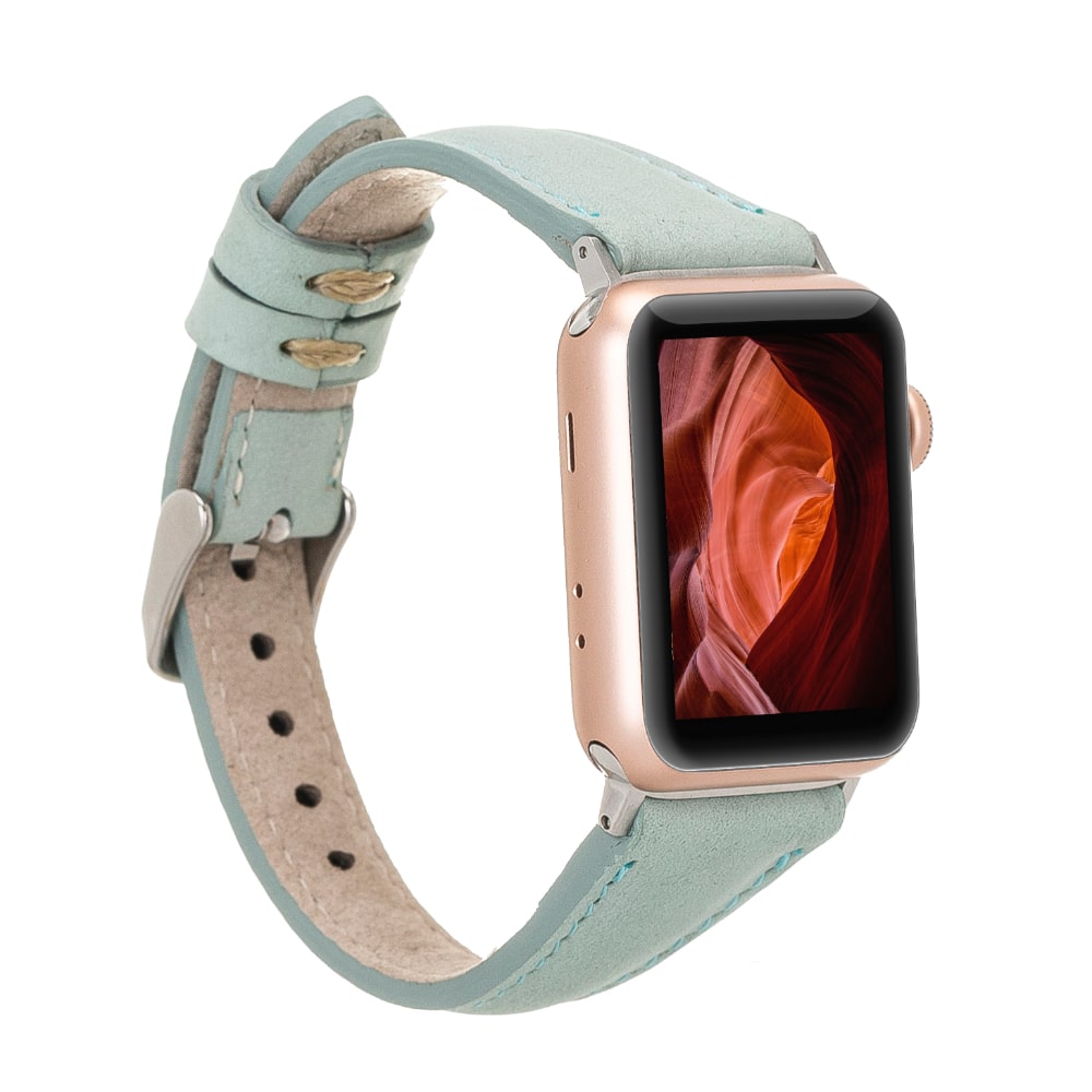 Luxury Orange Red Leather Apple Watch Band for All Series & Sizes - MADUEM - 1