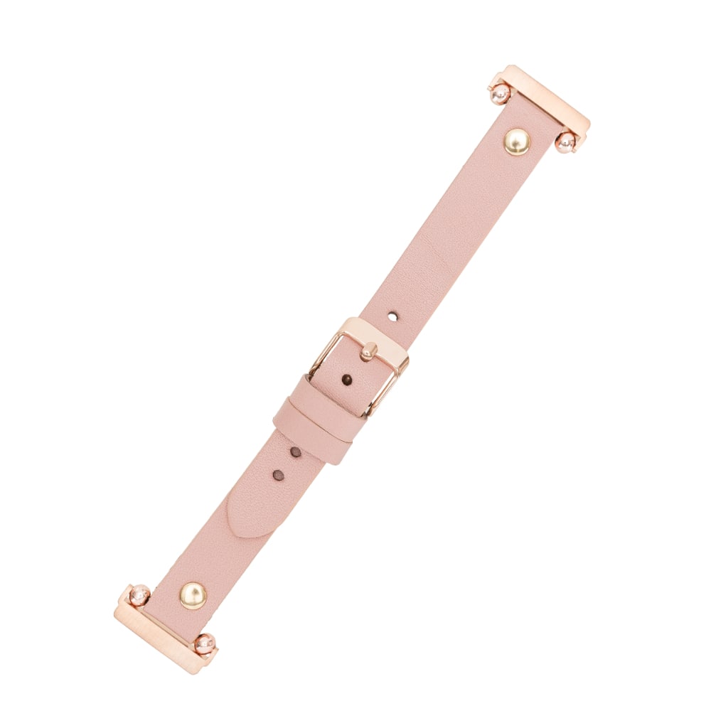 Luxury Pink Leather Fitbit Watch Band for All Series & Sizes with Gold Rivet - MADUEM - 4