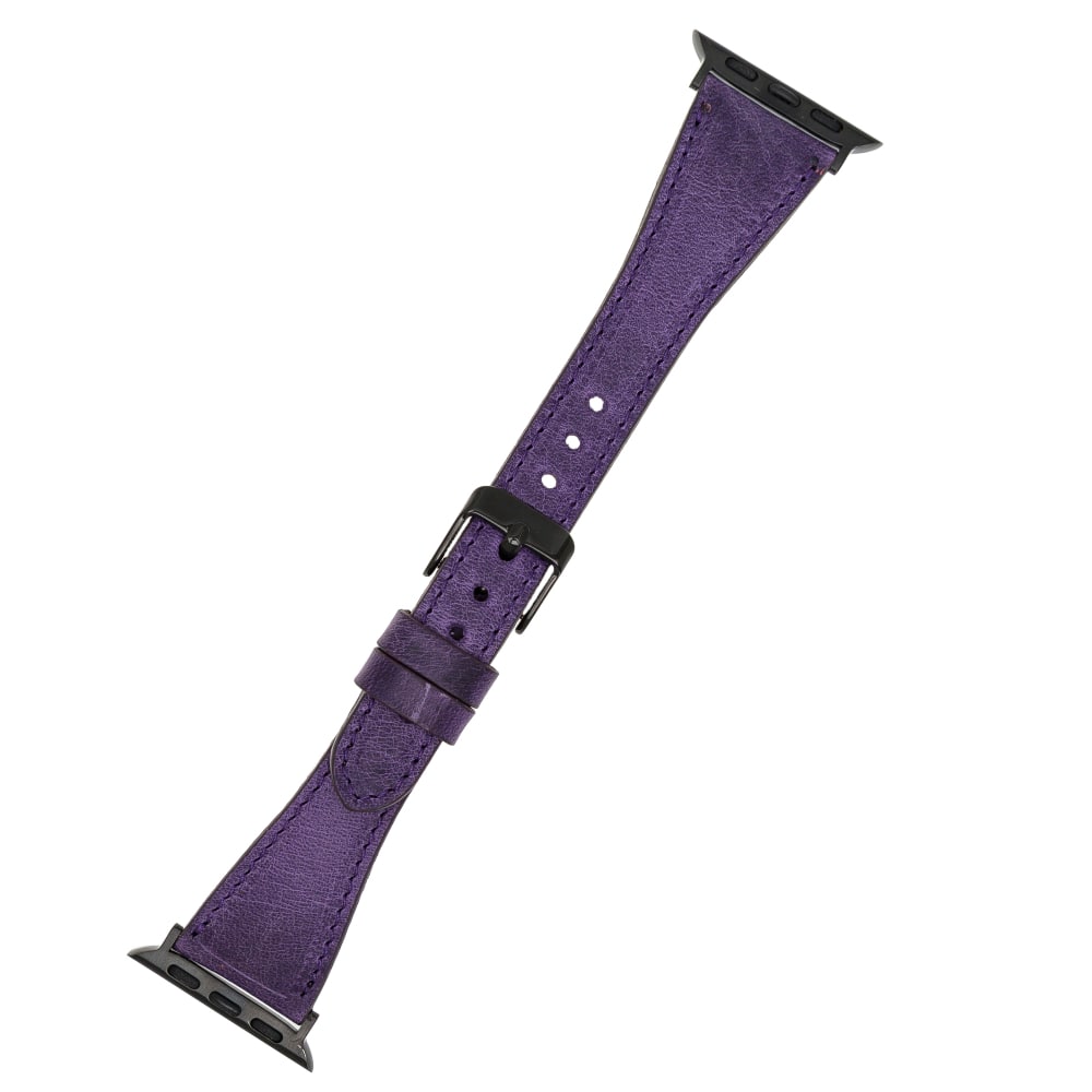 Luxury Purple Leather Apple Watch Band for All Series & Sizes - MADUEM - 3