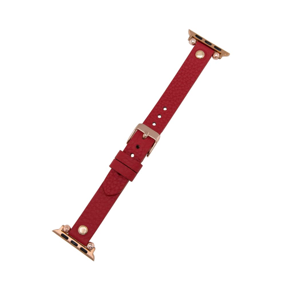 Luxury Red Skinny Leather Apple Watch Band for All Series & Sizes - MADUEM - 1