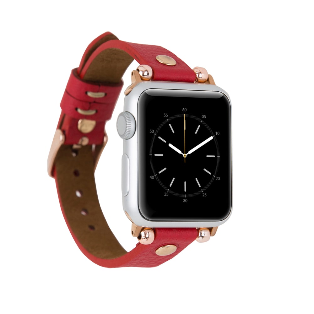 Luxury Red Skinny Leather Apple Watch Band for All Series & Sizes - MADUEM - 43