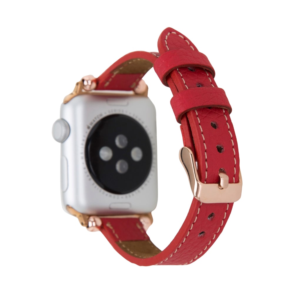 Luxury Red Skinny  Leather Apple Watch Band for All Series & Sizes - MADUEM - 5