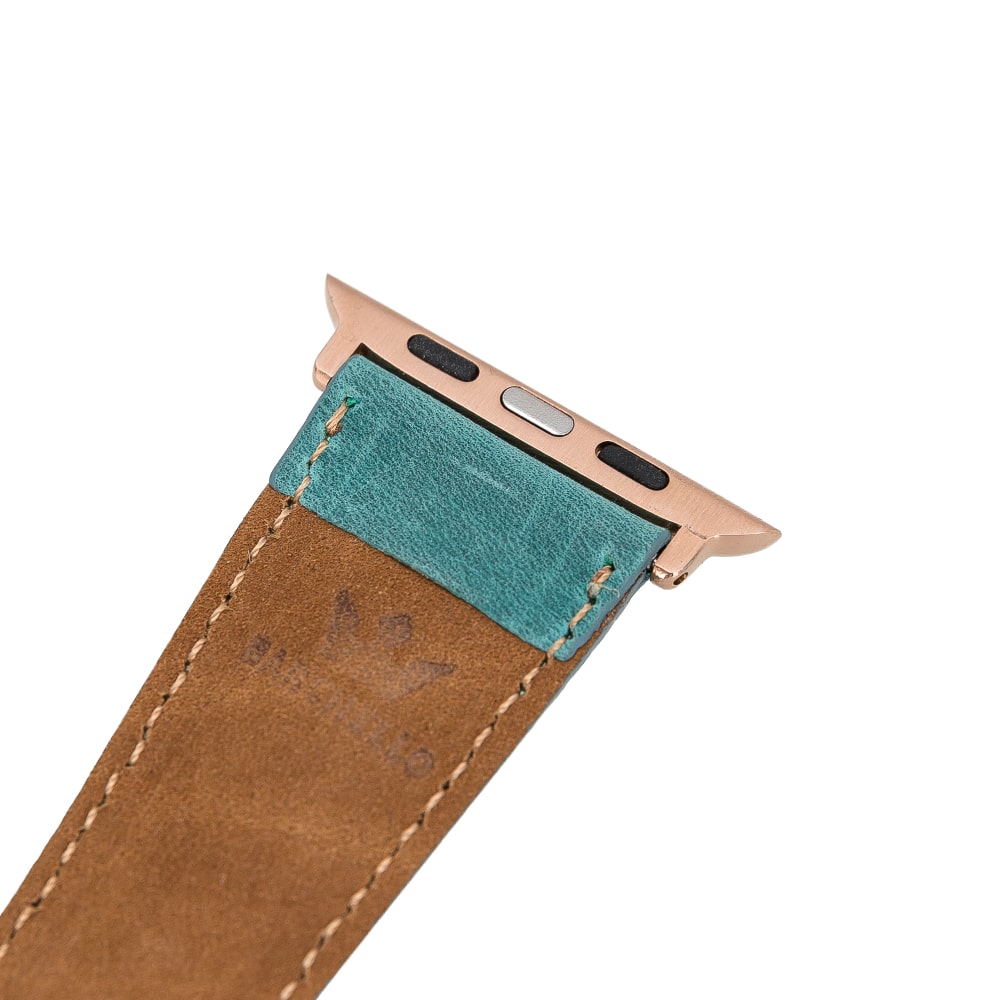 Sea Green Classic Leather Apple Watch Band - MADUEM - 5