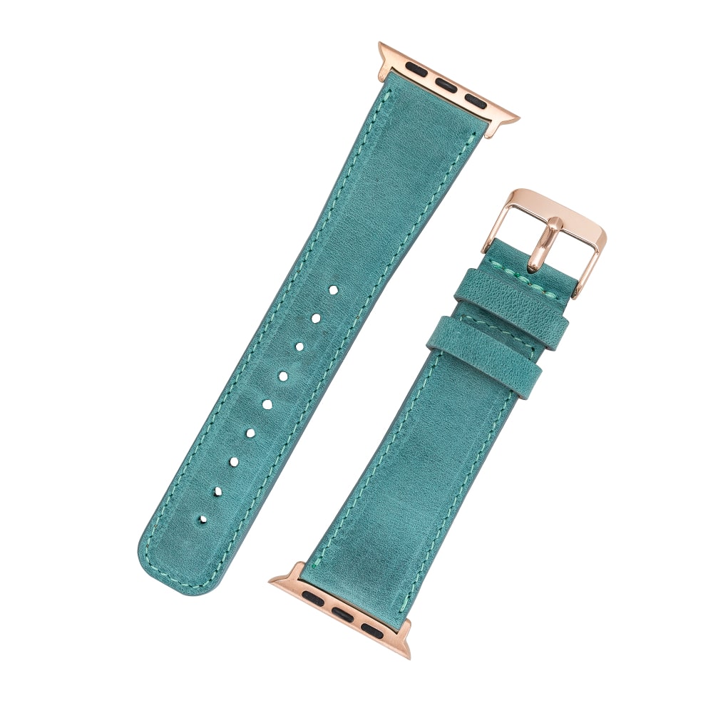 Sea Green Classic Leather Apple Watch Band - MADUEM - 1 