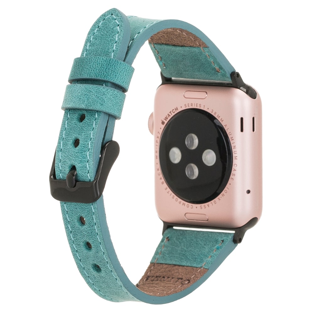 Luxury Sea Green Slim Leather Apple Watch Band for All Series & Sizes - MADUEM - 2