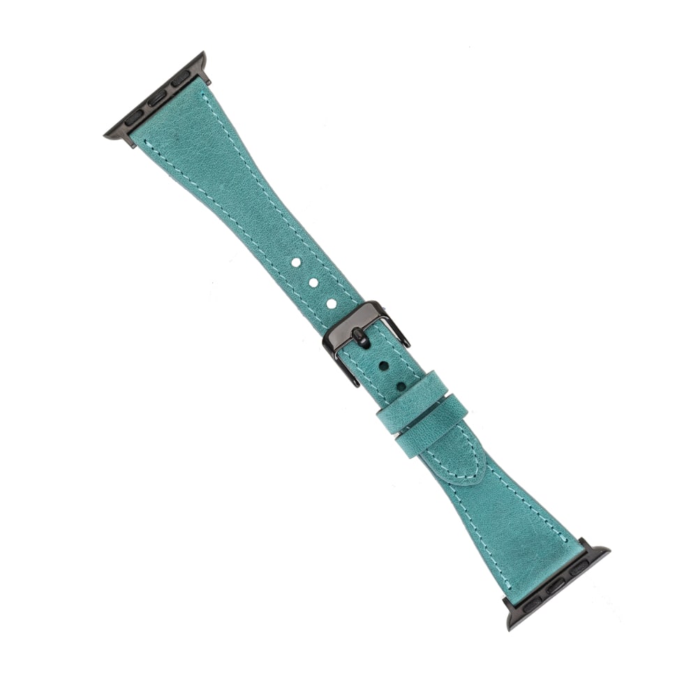 Luxury Sea Green Slim Leather Apple Watch Band for All Series & Sizes - MADUEM - 3