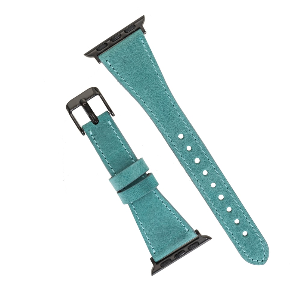 Luxury Sea Green Slim Leather Apple Watch Band for All Series & Sizes - MADUEM - 5