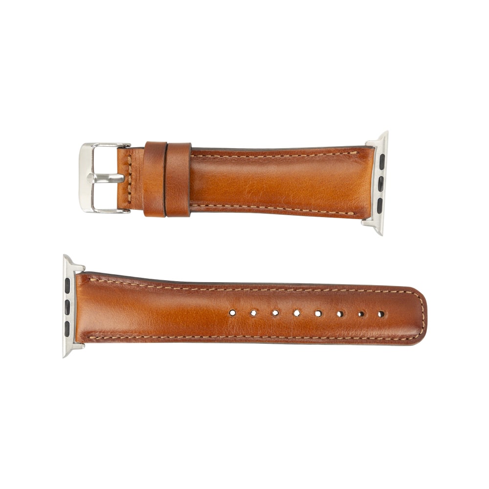 Luxury Tan Brown Classic Leather Apple Watch Band for All Series & Sizes - MADUEM - 4