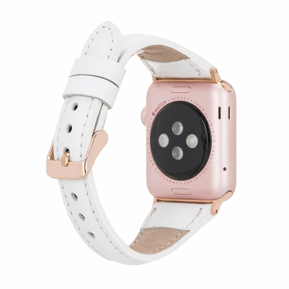 Luxury White Leather Apple Watch Band for All Series & Sizes - MADUEM - 3