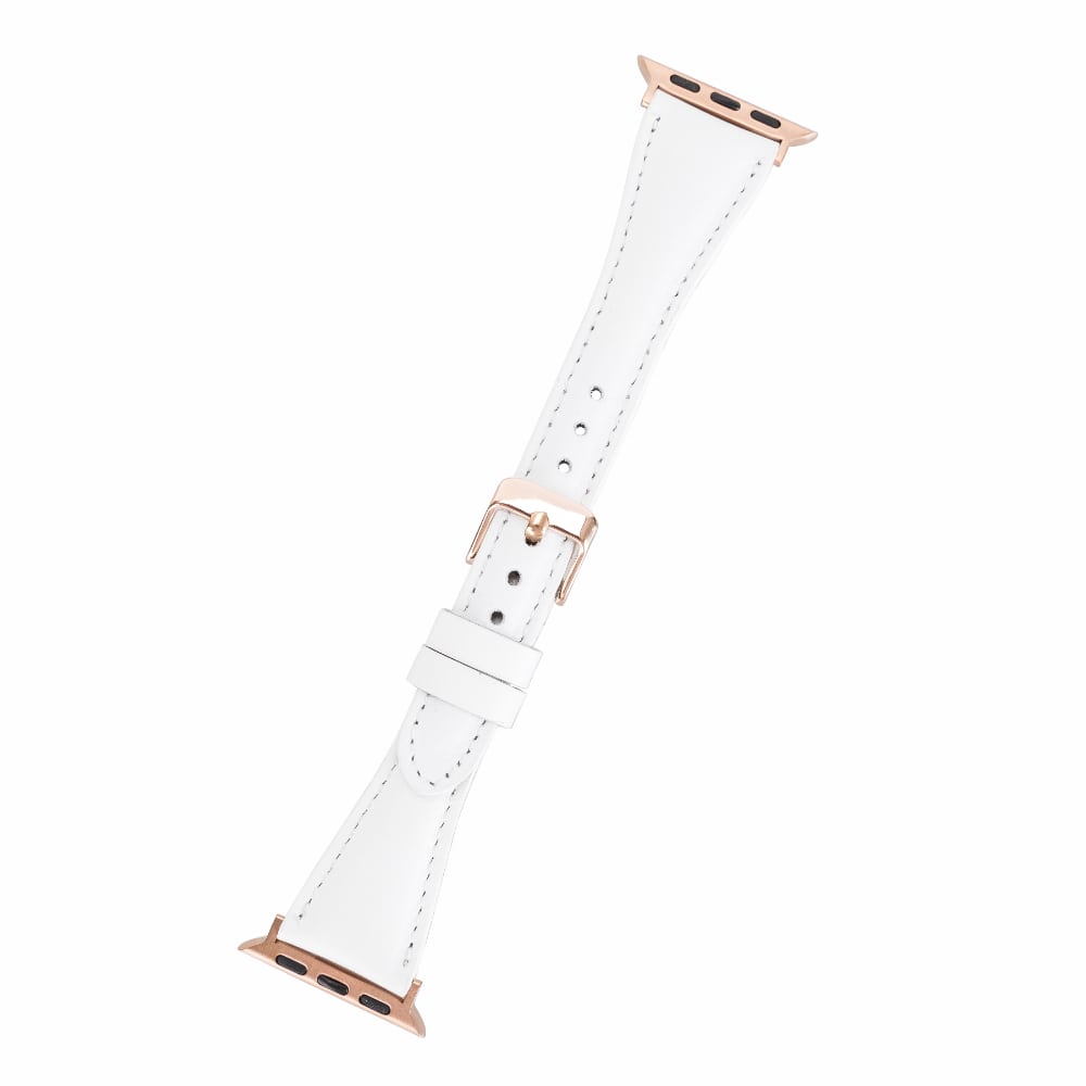 Luxury White Leather Apple Watch Band for All Series & Sizes - MADUEM - 4