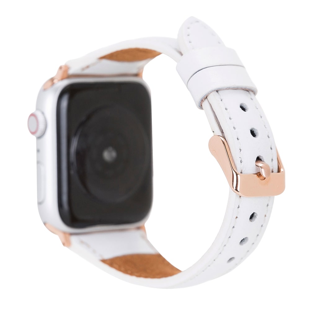 Luxury White Leather Apple Watch Band for All Series & Sizes - MADUEM - 7