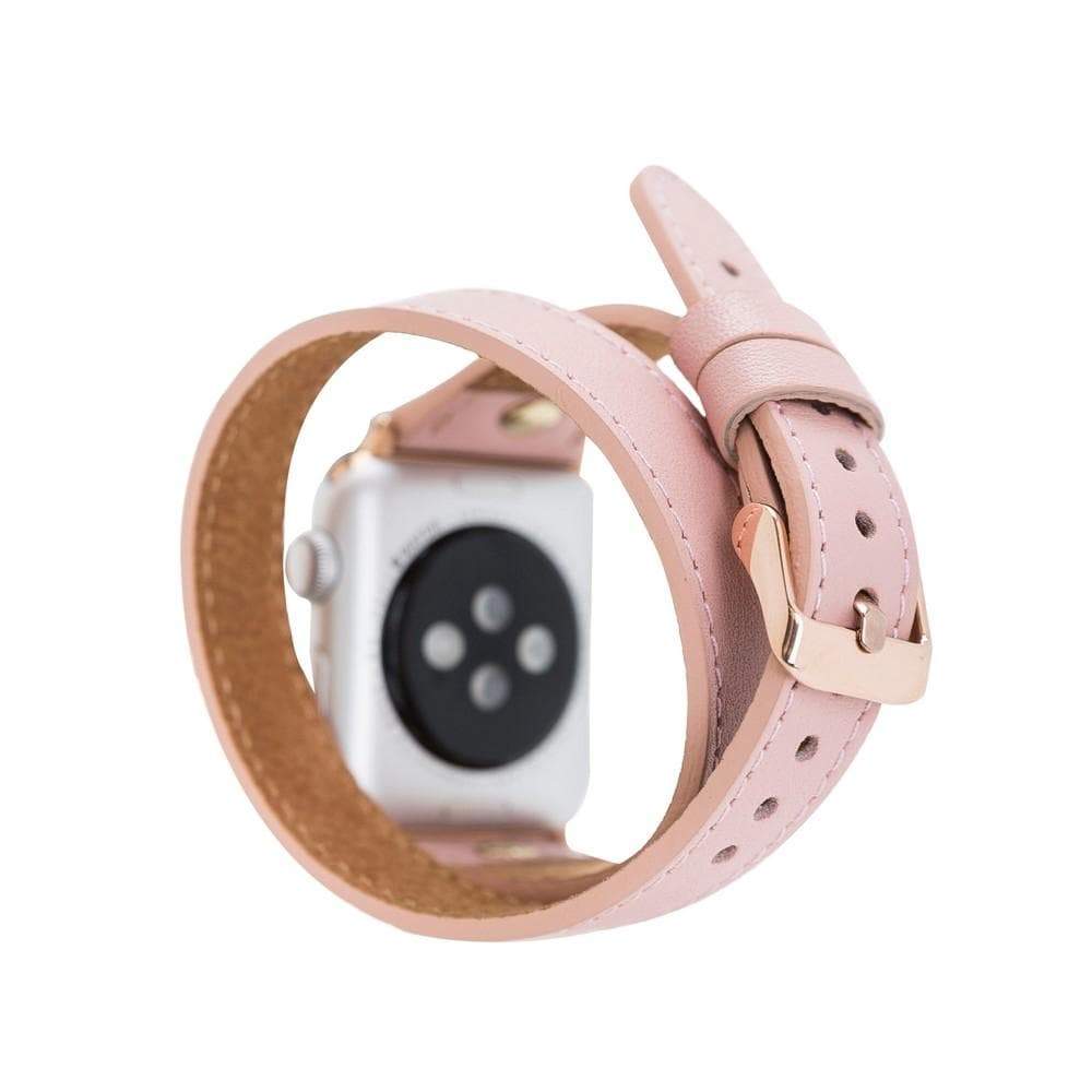 B2B - Leather Apple Watch Bands - DTS Double Tour Slim Hector Gold Trok Style Bouletta B2B