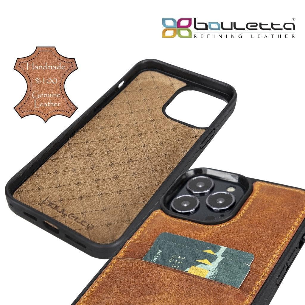 Flexible Leather Back Cover with Card Holder for iPhone 13 Series Bouletta LTD