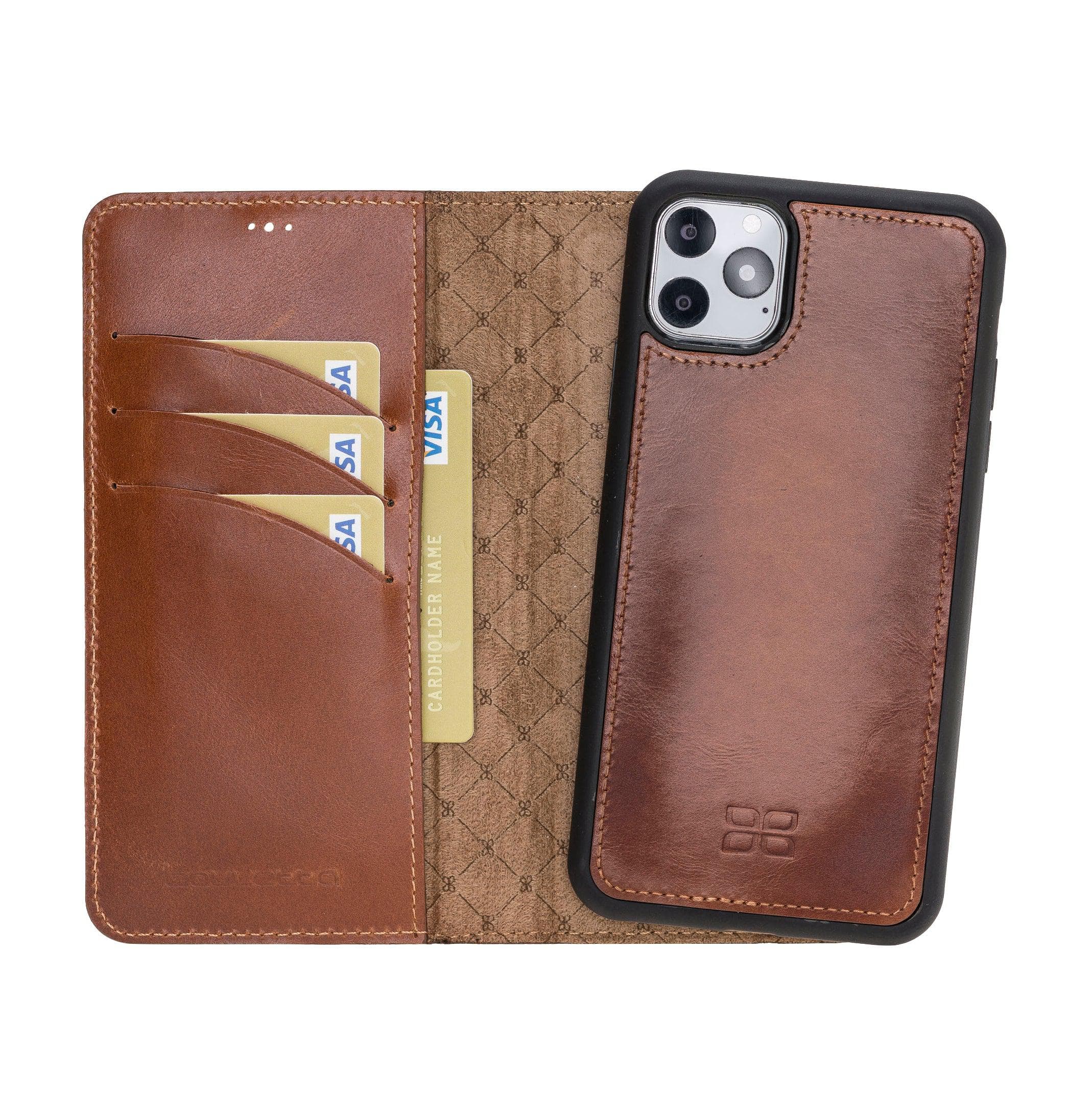 Magic iPhone 11 Series Detachable Genuine Leather Wallet Case - MW