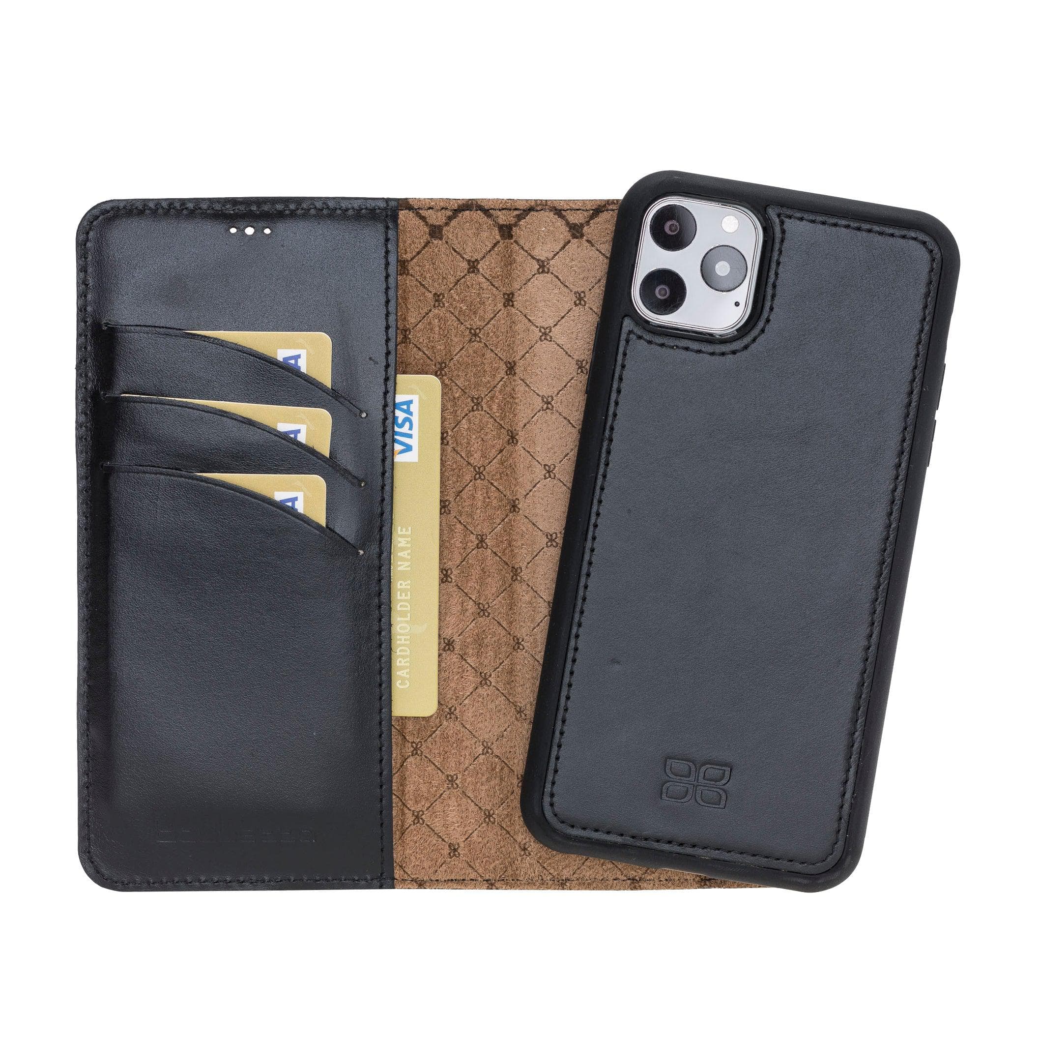 Magic iPhone 11 Series Detachable Genuine Leather Wallet Case - MW