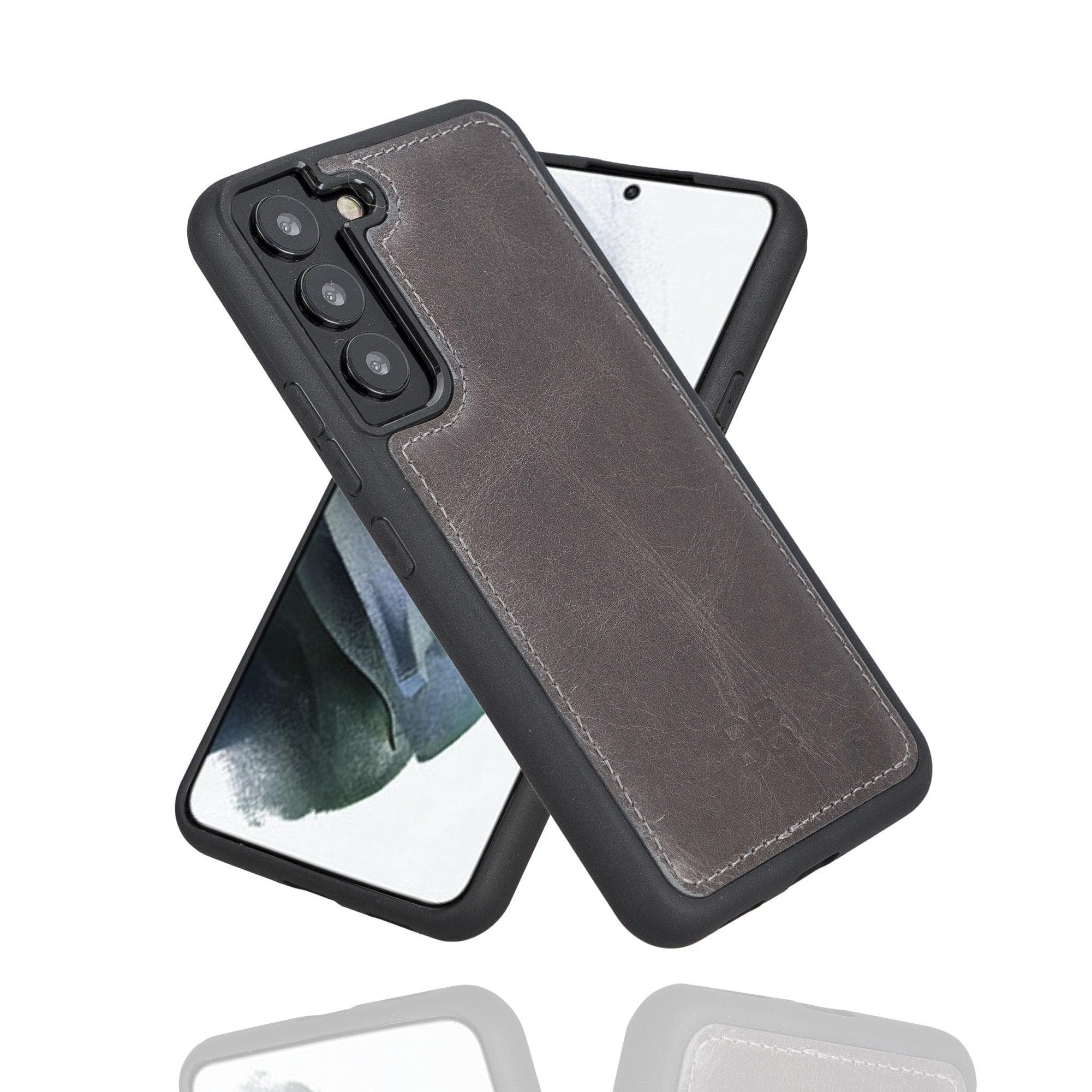 Samsung Galaxy S22 Series Genuine Leather Slim Back Cover Case Samsung Galaxy S22 / Gray Bouletta LTD